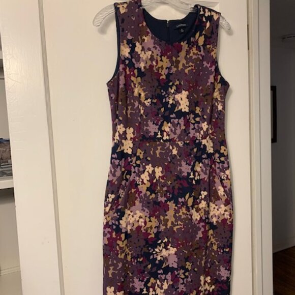 LANDSEND Floral Cocktail-shift dress, size 8, multi-color mauve, purple, white - Picture 1 of 3